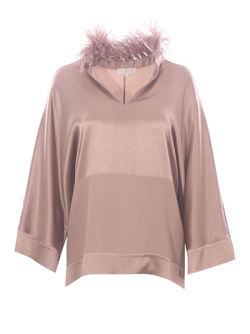 Silk blouse with feathers ANTONELLI | CORINTON1715T794C225