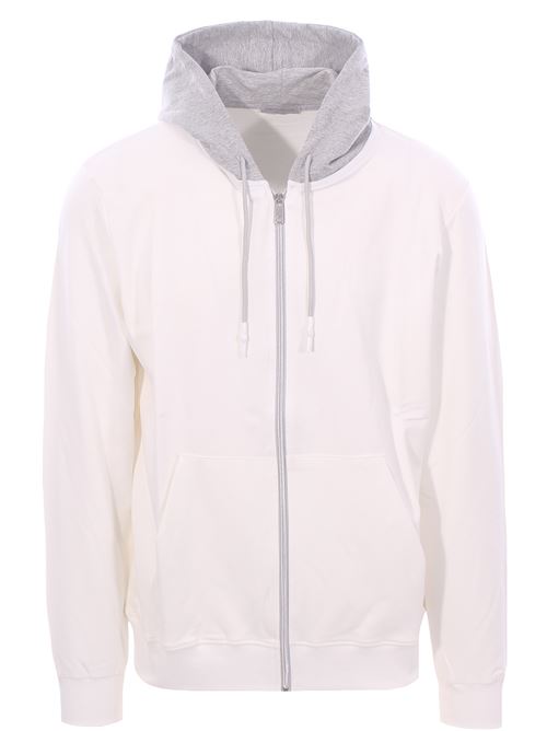 two-tone sweatshirt with hood DETWELVE | CU-127COMFORTPANNA/GREY
