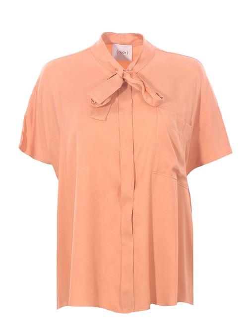 shirt with bow NUDE | 1103E2525019