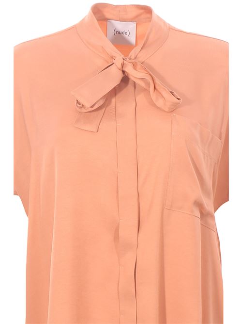 shirt with bow NUDE | 1103E2525019