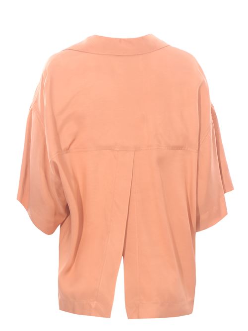viscose polo blouse NUDE | 1103E2525119